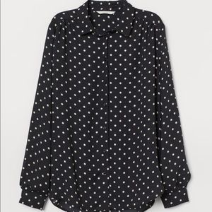 H&M+ Black and White polka dot blouse, size 20